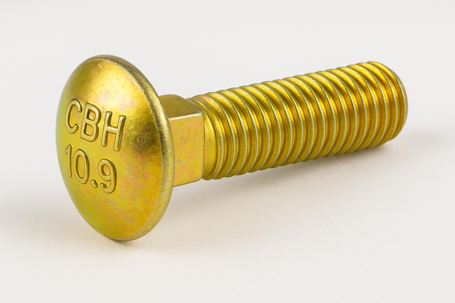 ROUND HEAD SQUARE NECK CARRIAGE BOLT-(DIN 603)-HALF THREAD-M5 X 0.8 X 16M-GRADE 10.9-WZP