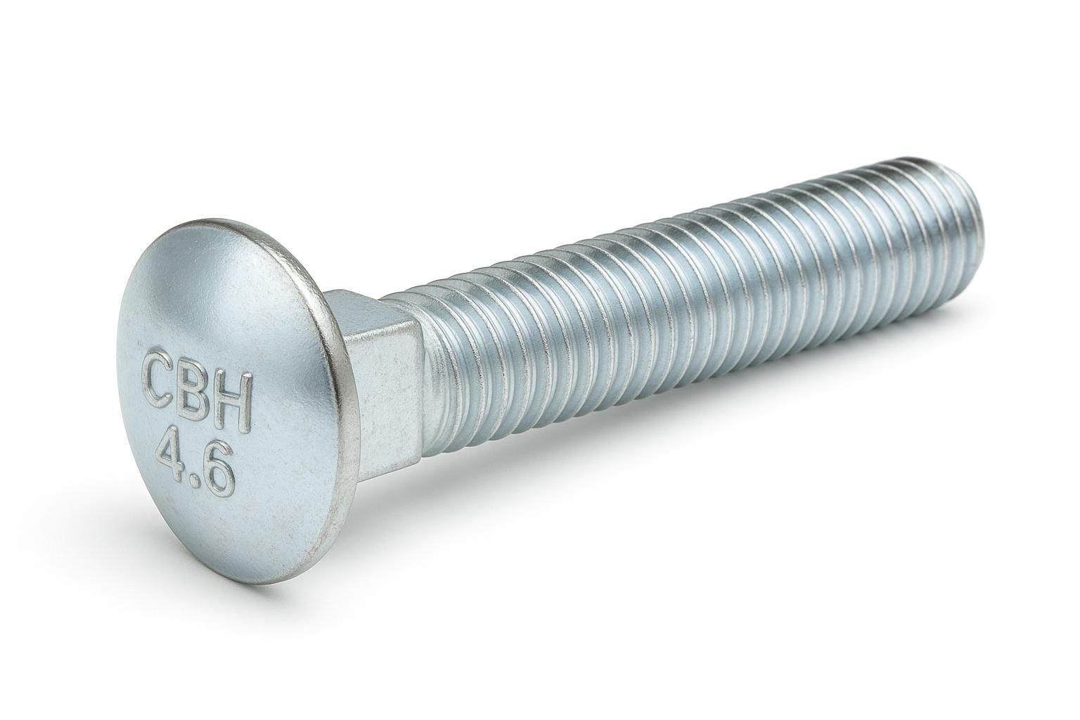 ROUND HEAD SQUARE NECK CARRIAGE BOLT-(DIN 603)-HALF THREAD-M5 X 0.8 X 16M-GRADE 4.6
