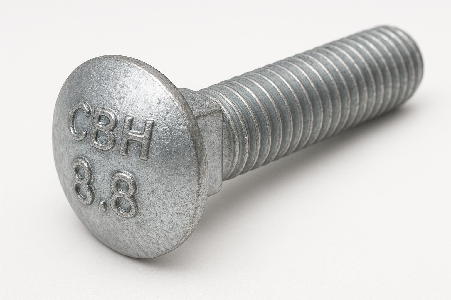ROUND HEAD SQUARE NECK CARRIAGE BOLT-(DIN 603)-HALF THREAD-M20 X 2.5 X 140M-GRADE 8.8-YZP