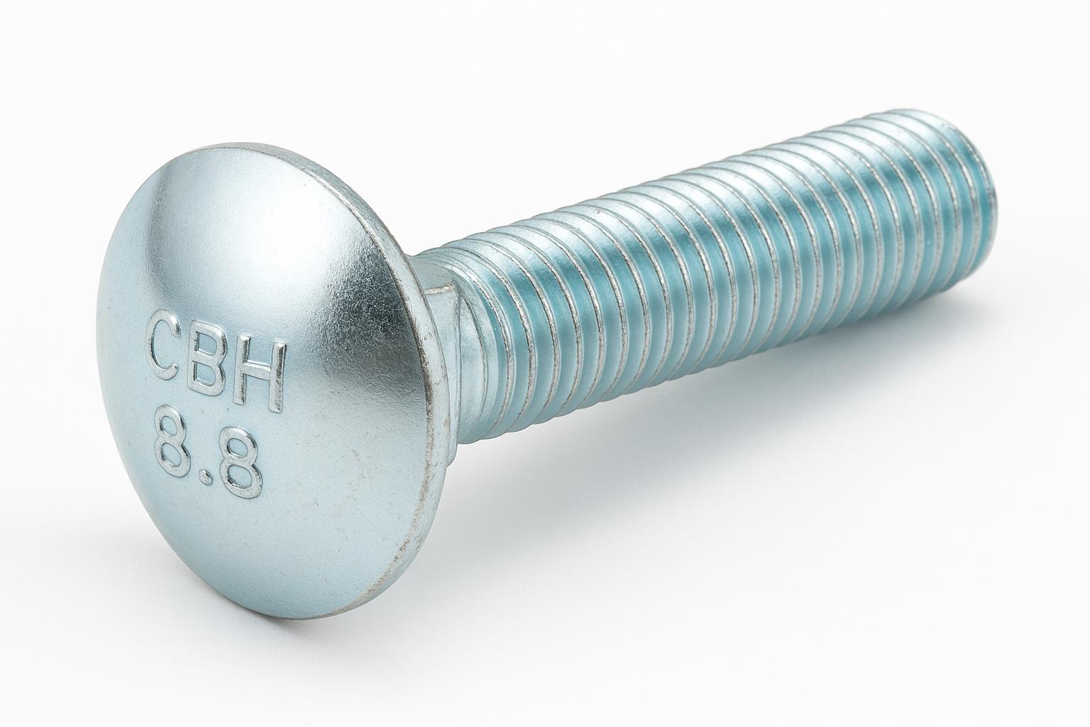 ROUND HEAD SQUARE NECK CARRIAGE BOLT-(DIN 603)-HALF THREAD-M5 X 0.8 X 16M-GRADE 8.8